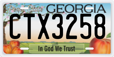 GA license plate CTX3258