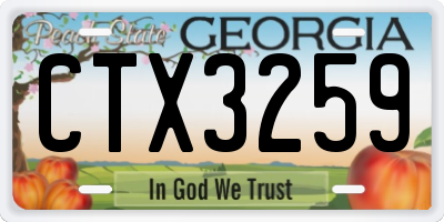 GA license plate CTX3259