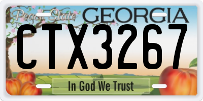 GA license plate CTX3267