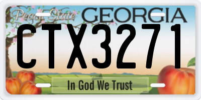 GA license plate CTX3271