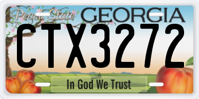 GA license plate CTX3272