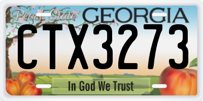 GA license plate CTX3273