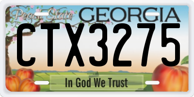 GA license plate CTX3275