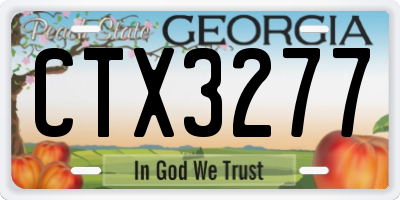 GA license plate CTX3277