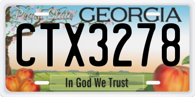 GA license plate CTX3278