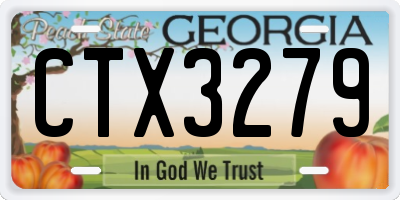 GA license plate CTX3279
