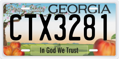 GA license plate CTX3281