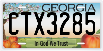 GA license plate CTX3285