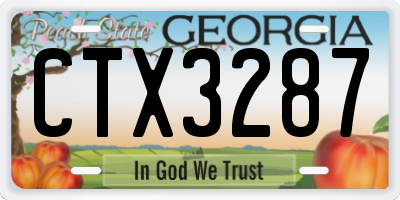 GA license plate CTX3287