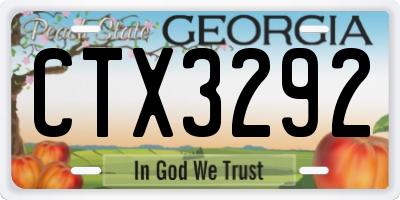 GA license plate CTX3292