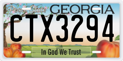 GA license plate CTX3294