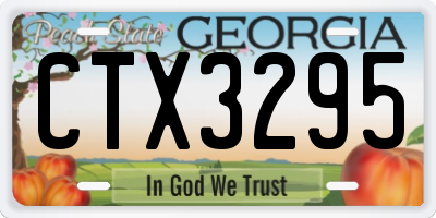 GA license plate CTX3295