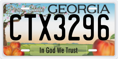 GA license plate CTX3296