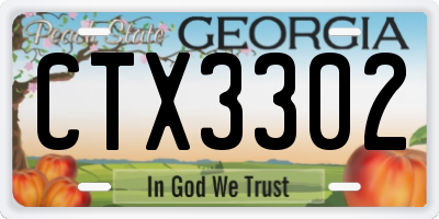 GA license plate CTX3302