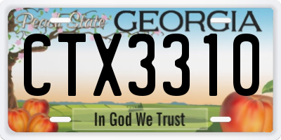 GA license plate CTX3310