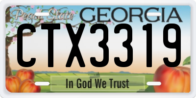 GA license plate CTX3319