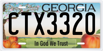 GA license plate CTX3320