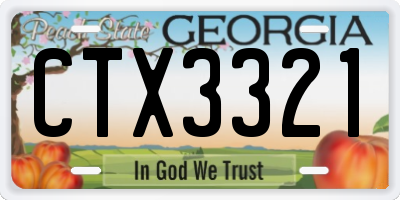 GA license plate CTX3321