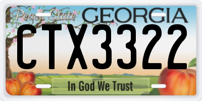 GA license plate CTX3322