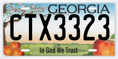 GA license plate CTX3323