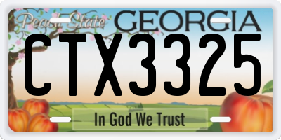 GA license plate CTX3325