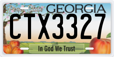 GA license plate CTX3327