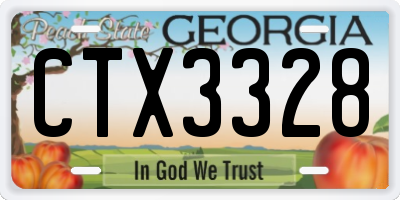 GA license plate CTX3328
