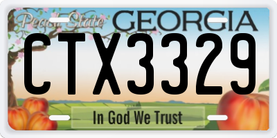 GA license plate CTX3329