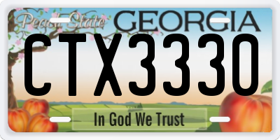 GA license plate CTX3330