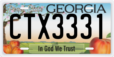 GA license plate CTX3331