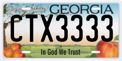 GA license plate CTX3333