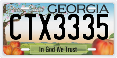 GA license plate CTX3335