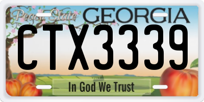 GA license plate CTX3339