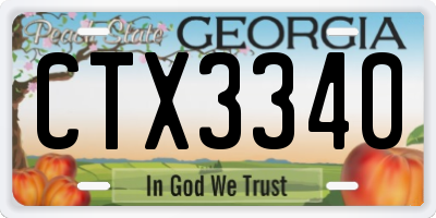 GA license plate CTX3340