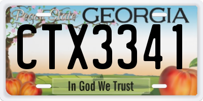 GA license plate CTX3341