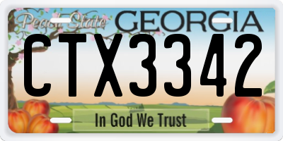 GA license plate CTX3342