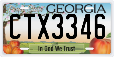 GA license plate CTX3346