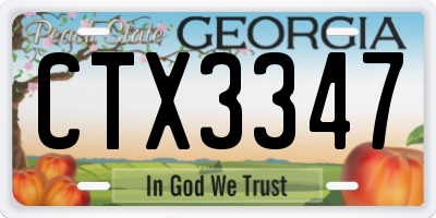 GA license plate CTX3347