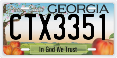 GA license plate CTX3351
