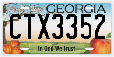 GA license plate CTX3352