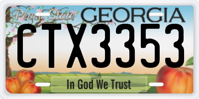 GA license plate CTX3353