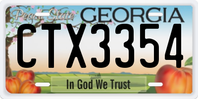 GA license plate CTX3354