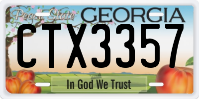 GA license plate CTX3357