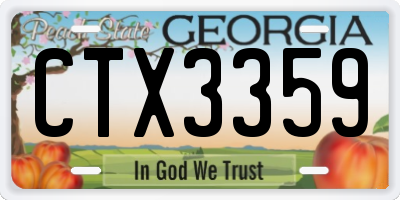 GA license plate CTX3359