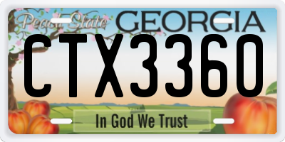 GA license plate CTX3360