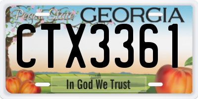 GA license plate CTX3361