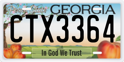 GA license plate CTX3364