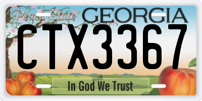 GA license plate CTX3367