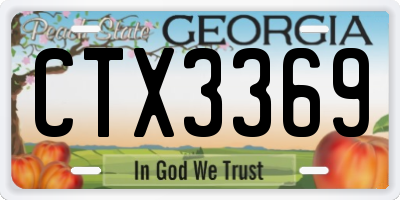 GA license plate CTX3369