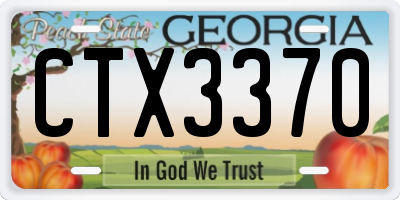 GA license plate CTX3370